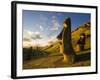 South America, Chile, Rapa Nui, Easter Island, Giant Monolithic Stone Maoi Statues at Rano Raraku-Gavin Hellier-Framed Photographic Print