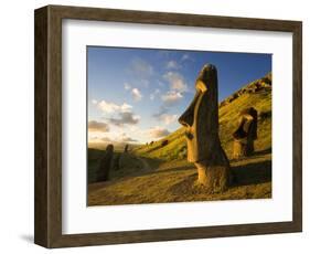 South America, Chile, Rapa Nui, Easter Island, Giant Monolithic Stone Maoi Statues at Rano Raraku-Gavin Hellier-Framed Photographic Print