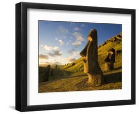 South America, Chile, Rapa Nui, Easter Island, Giant Monolithic Stone Maoi Statues at Rano Raraku-Gavin Hellier-Framed Photographic Print