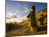 South America, Chile, Rapa Nui, Easter Island, Giant Monolithic Stone Maoi Statues at Rano Raraku-Gavin Hellier-Mounted Photographic Print