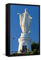 South America, Chile, Santiago De Chile, Mountain Cerro San Cristobal, Statue of the Virgin Mary-Chris Seba-Framed Stretched Canvas