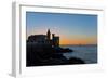 South America, Chile, Vina Del Mar, Pacific Coast, Wulff Castle, Sailboat, Sunset-Chris Seba-Framed Photographic Print