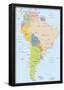 South America-Highly Detailed Map-ekler-Framed Poster