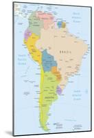 South America-Highly Detailed Map-ekler-Mounted Poster