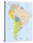 South America-Highly Detailed Map-ekler-Stretched Canvas