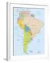 South America-Highly Detailed Map-ekler-Framed Art Print
