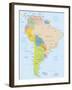 South America-Highly Detailed Map-ekler-Framed Art Print