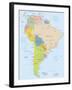 South America-Highly Detailed Map-ekler-Framed Art Print