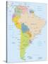 South America-Highly Detailed Map-ekler-Stretched Canvas