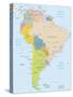 South America-Highly Detailed Map-ekler-Stretched Canvas