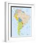 South America-Highly Detailed Map-ekler-Framed Art Print