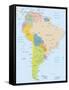 South America-Highly Detailed Map-ekler-Framed Stretched Canvas