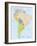 South America-Highly Detailed Map-ekler-Framed Art Print