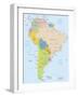 South America-Highly Detailed Map-ekler-Framed Art Print