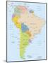 South America-Highly Detailed Map-ekler-Mounted Art Print