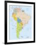 South America-Highly Detailed Map-ekler-Framed Art Print