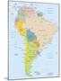 South America-Highly Detailed Map-ekler-Mounted Art Print