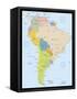 South America-Highly Detailed Map-ekler-Framed Stretched Canvas