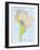 South America-Highly Detailed Map-ekler-Framed Art Print