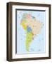 South America-Highly Detailed Map-ekler-Framed Art Print