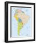 South America-Highly Detailed Map-ekler-Framed Art Print