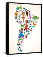 South America Love-Marish-Framed Stretched Canvas