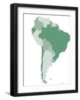 South America Map-Refe-Framed Art Print