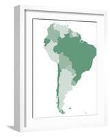 South America Map-Refe-Framed Art Print