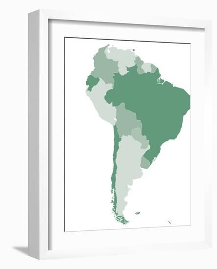 South America Map-Refe-Framed Art Print