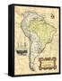 South America Map-Vision Studio-Framed Stretched Canvas