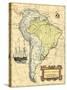 South America Map-Vision Studio-Stretched Canvas