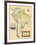 South America Map-Vision Studio-Framed Art Print