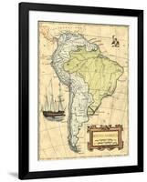 South America Map-Vision Studio-Framed Art Print