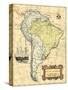 South America Map-Vision Studio-Stretched Canvas
