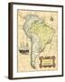 South America Map-Vision Studio-Framed Art Print