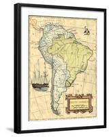 South America Map-Vision Studio-Framed Art Print