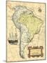 South America Map-Vision Studio-Mounted Art Print