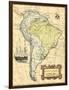 South America Map-Vision Studio-Framed Art Print