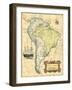 South America Map-Vision Studio-Framed Art Print