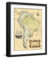 South America Map-Vision Studio-Framed Art Print