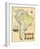 South America Map-Vision Studio-Framed Art Print