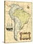 South America Map-Vision Studio-Stretched Canvas