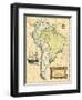 South America Map-Vision Studio-Framed Art Print