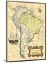 South America Map-Vision Studio-Mounted Art Print