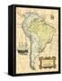 South America Map-Vision Studio-Framed Stretched Canvas