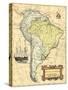 South America Map-Vision Studio-Stretched Canvas