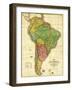 South America - Panoramic Map-Lantern Press-Framed Art Print