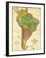 South America - Panoramic Map-Lantern Press-Framed Art Print