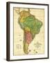 South America - Panoramic Map-Lantern Press-Framed Art Print