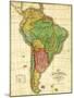South America - Panoramic Map-Lantern Press-Mounted Art Print